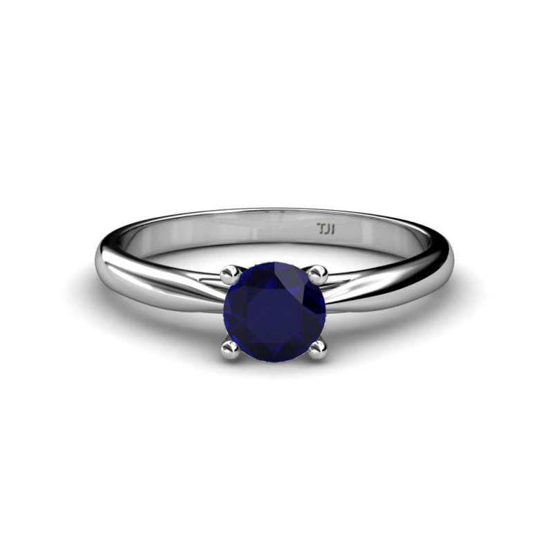 Celine 6.00 mm Round Blue Sapphire Solitaire Engagement Ring 