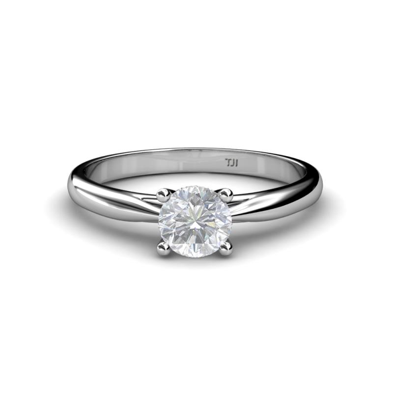 Celine 6.00 mm Round White Sapphire Solitaire Engagement Ring 