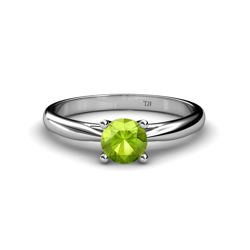 Celine 6.50 mm Round Peridot Solitaire Engagement Ring 