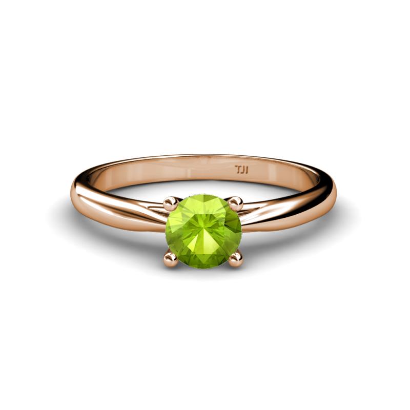 Celine 6.50 mm Round Peridot Solitaire Engagement Ring 