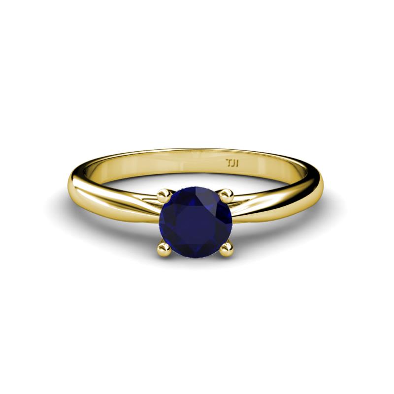 Celine 6.00 mm Round Blue Sapphire Solitaire Engagement Ring 