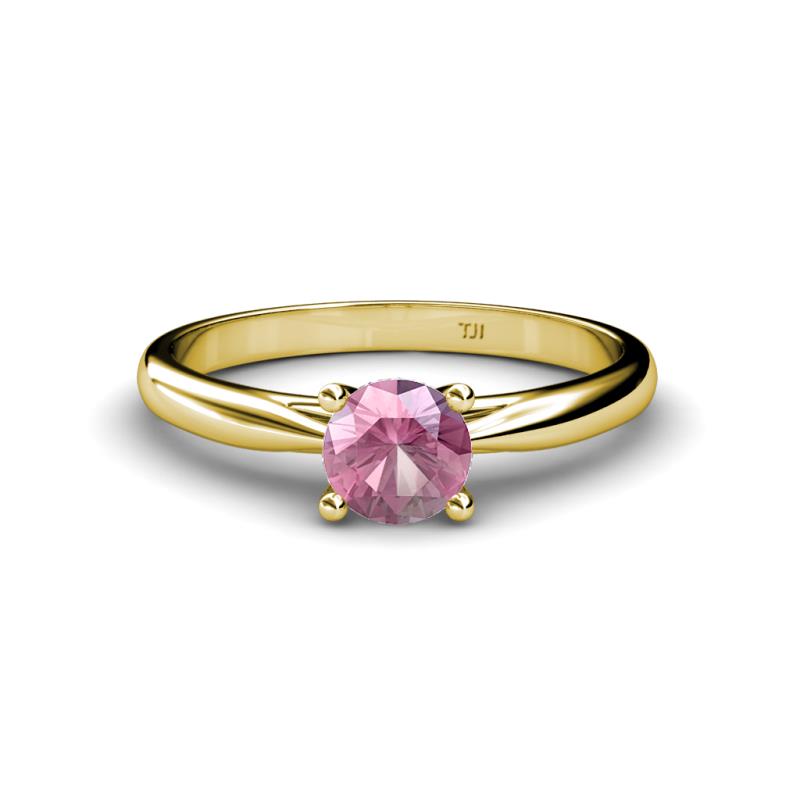 Celine 6.50 mm Round Pink Tourmaline Solitaire Engagement Ring 