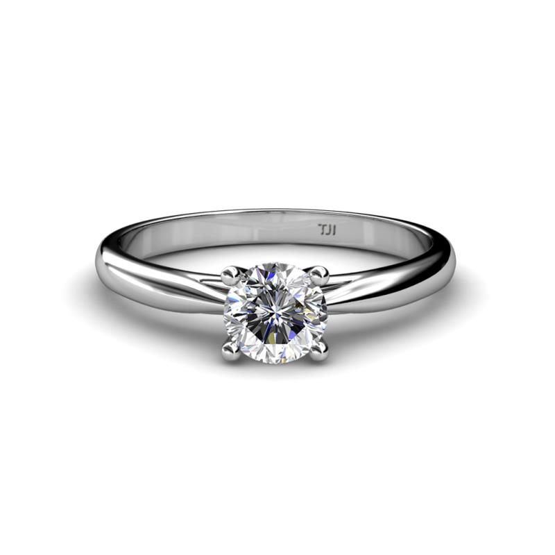 Celine GIA Certified 6.50 mm Round Diamond Solitaire Engagement Ring 