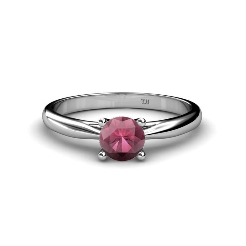 Celine 6.50 mm Round Rhodolite Garnet Solitaire Engagement Ring 