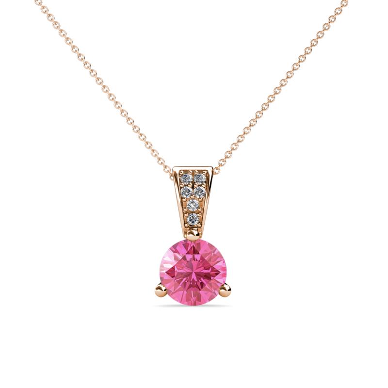 Florin Pink Tourmaline and Diamond Pendant 
