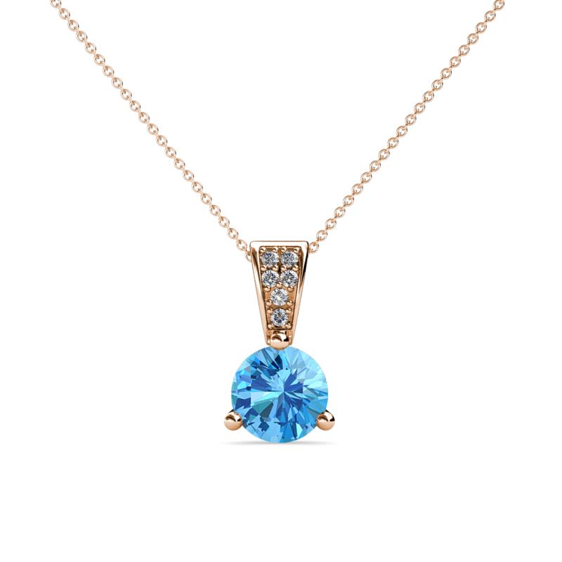 Florin Blue Topaz and Diamond Pendant 