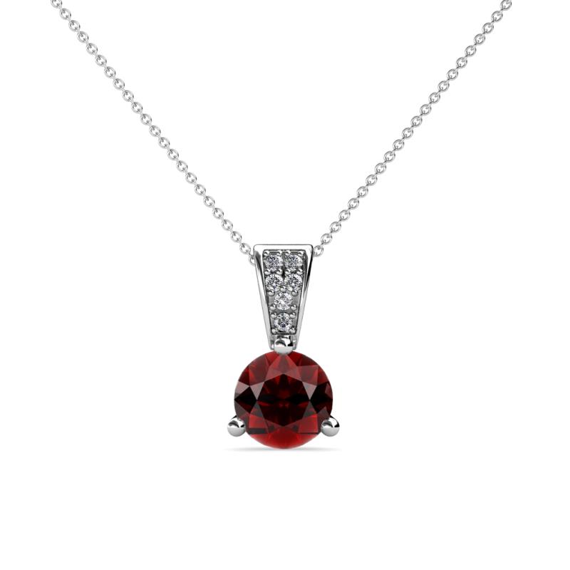 Florin Red Garnet and Diamond Pendant 