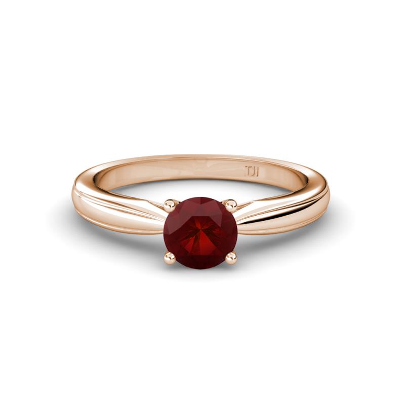 Adsila Red Garnet Solitaire Engagement Ring 