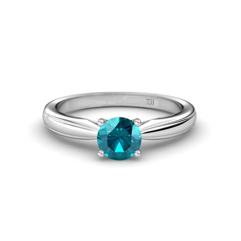 Adsila London Blue Topaz Solitaire Engagement Ring 