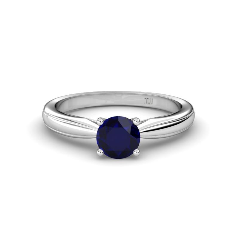 Adsila Blue Sapphire Solitaire Engagement Ring 
