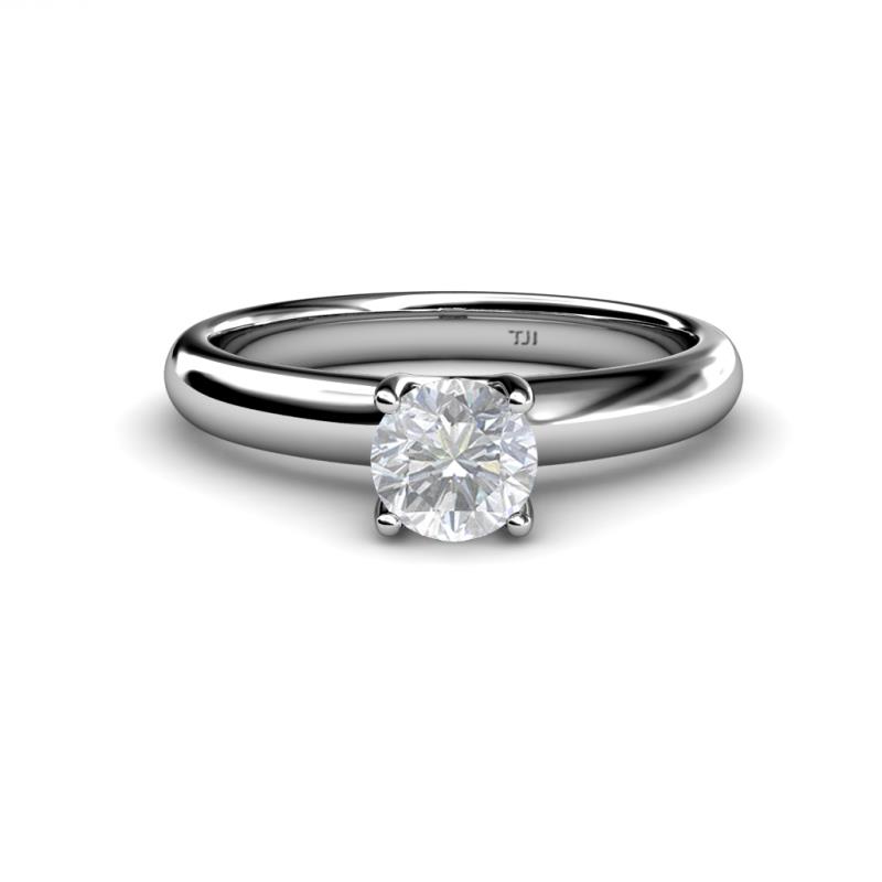 Bianca 6.00 mm Round White Sapphire Solitaire Engagement Ring 