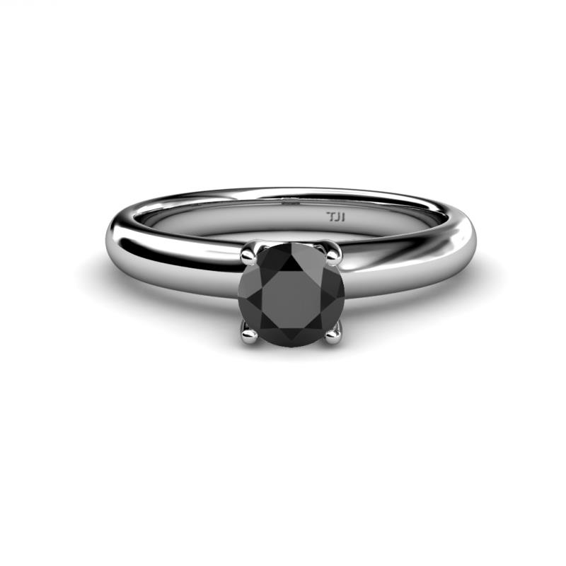Bianca 6.00 mm Round Black Diamond Solitaire Engagement Ring 