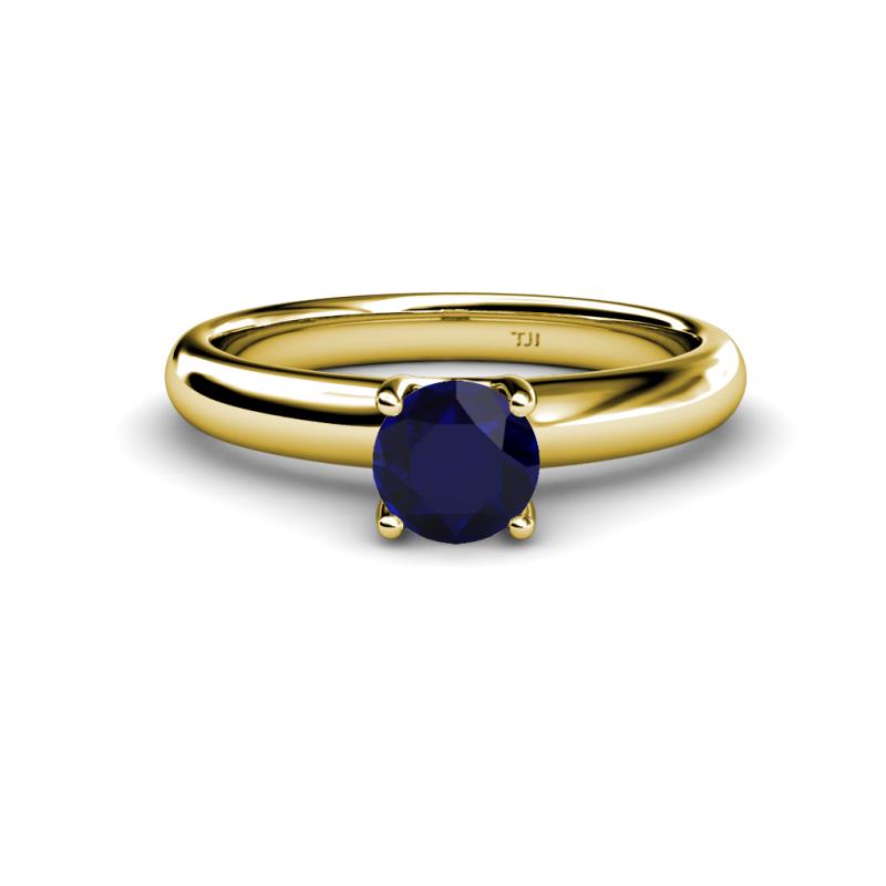 Bianca 6.00 mm Round Blue Sapphire Solitaire Engagement Ring 