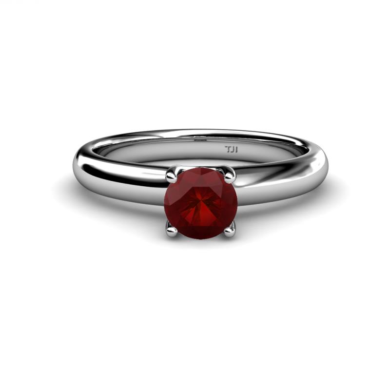 Bianca Red Garnet Solitaire Ring  