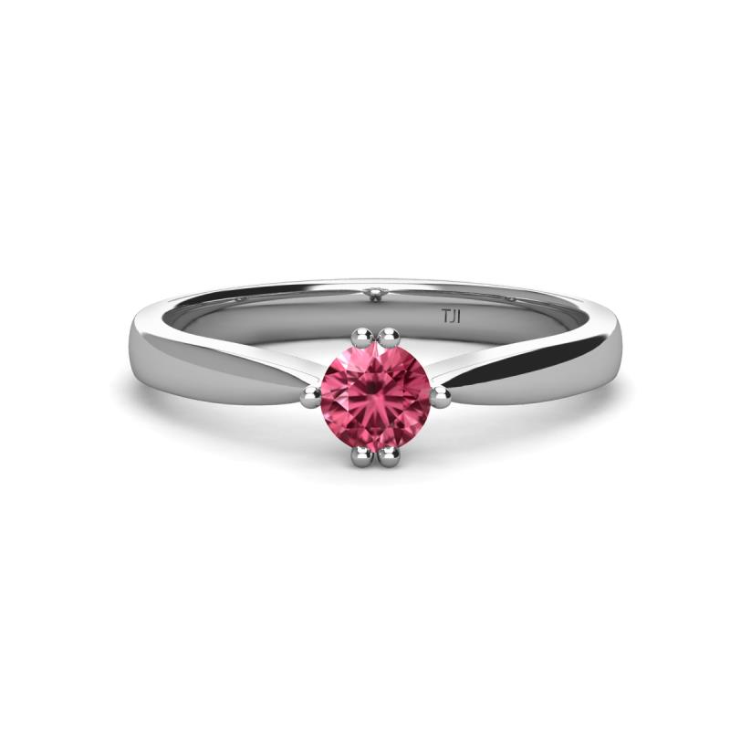 Isla 5.00 mm Round  Pink Tourmaline Solitaire Engagement Ring  