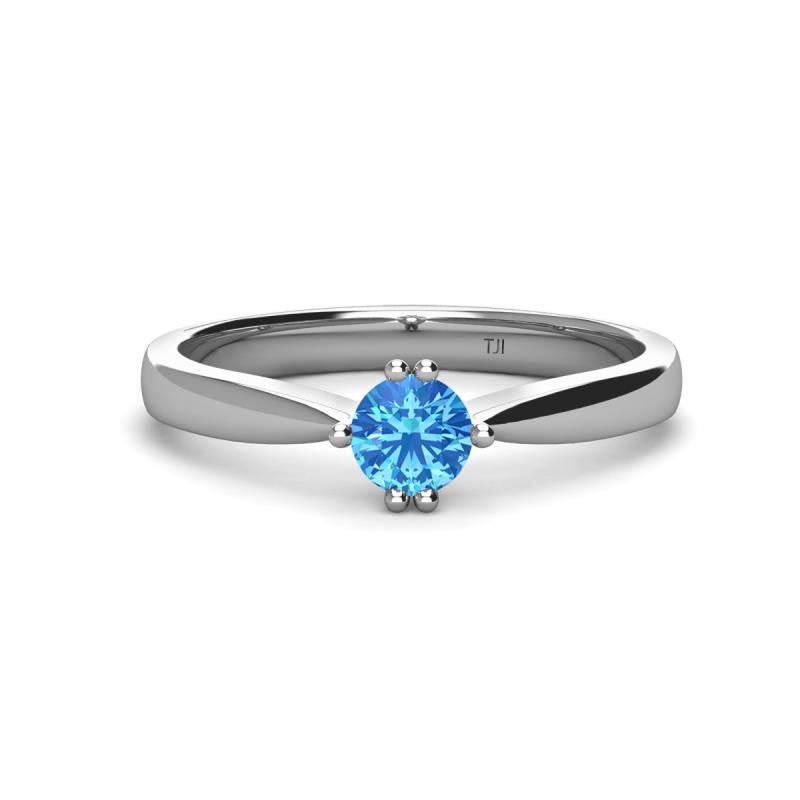 Isla 5.00 mm Round  Blue Topaz Solitaire Engagement Ring  
