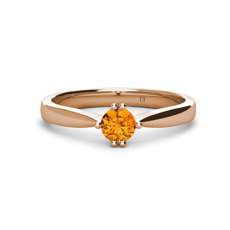 Isla 5.00 mm Round  Citrine Solitaire Engagement Ring  