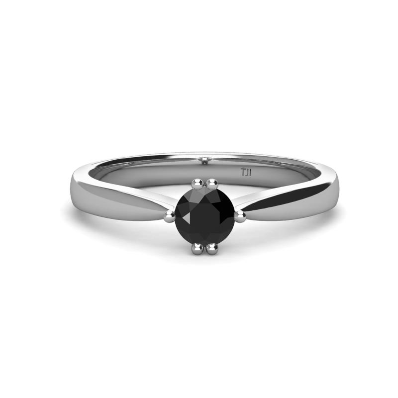 Isla 5.00 mm Round  Black Diamond Solitaire Engagement Ring  