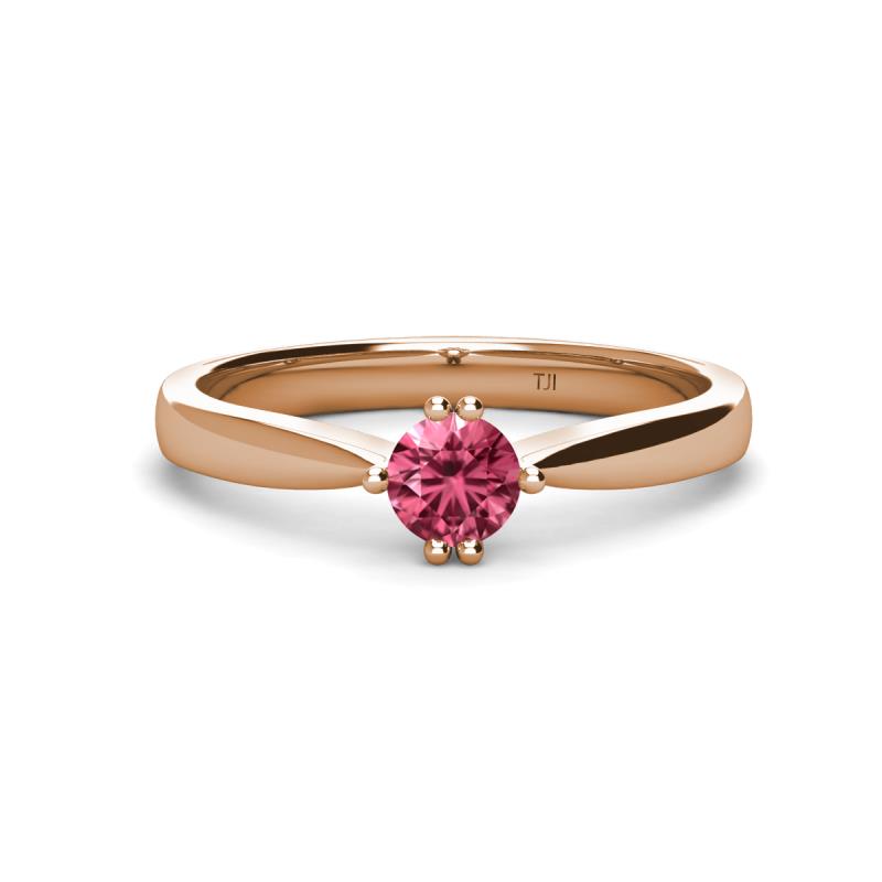 Isla 5.00 mm Round  Pink Tourmaline Solitaire Engagement Ring  