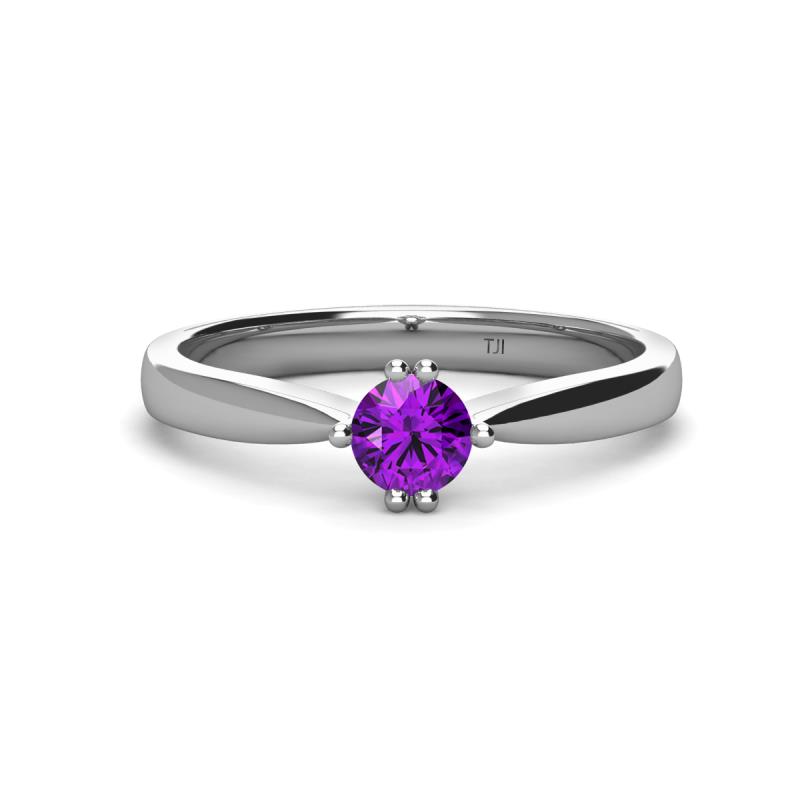 Isla 5.00 mm Round  Amethyst Solitaire Engagement Ring  