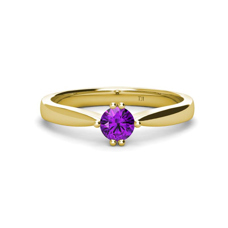 Isla 5.00 mm Round  Amethyst Solitaire Engagement Ring  