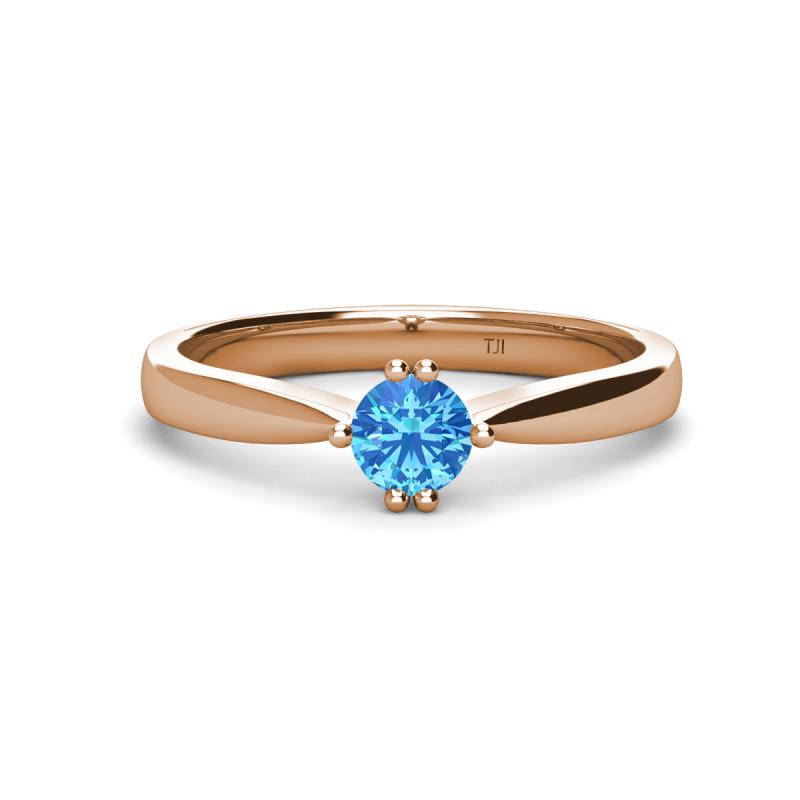 Isla 5.00 mm Round  Blue Topaz Solitaire Engagement Ring  