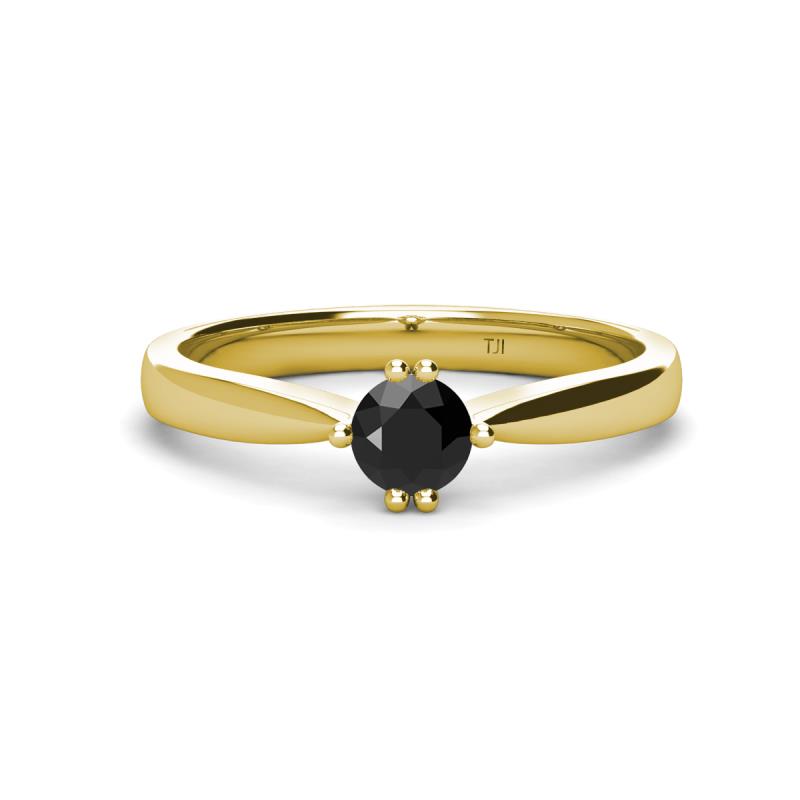 Isla 5.00 mm Round  Black Diamond Solitaire Engagement Ring  
