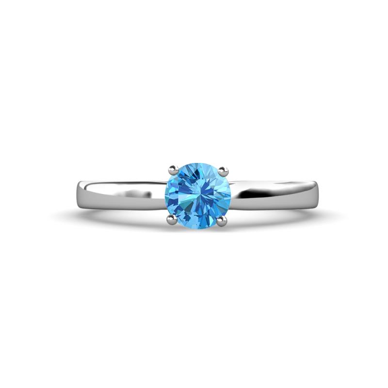 Annora Blue Topaz Solitaire Engagement Ring 