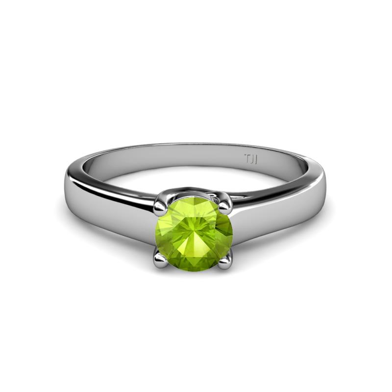 Aveza 6.50 mm Round Peridot Solitaire Engagement Ring 