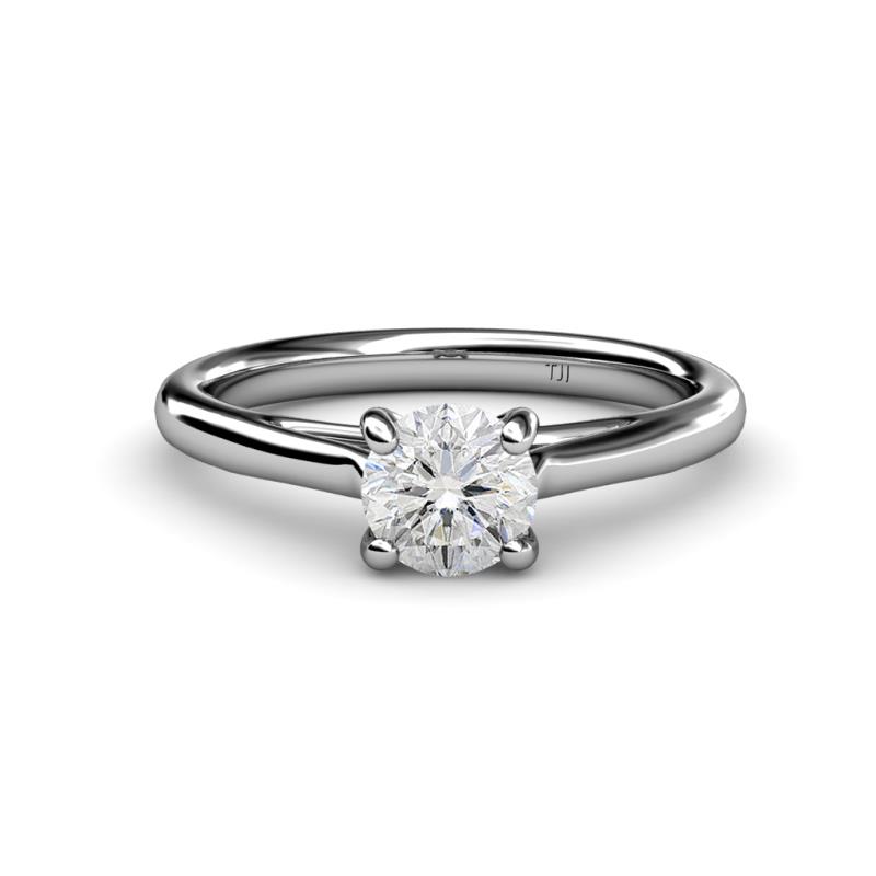 Nitsa 6.00 mm Round White Sapphire Solitaire Engagement Ring 