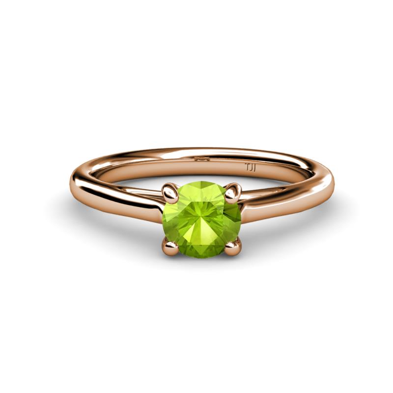 Nitsa 6.50 mm Round Peridot Solitaire Engagement Ring 