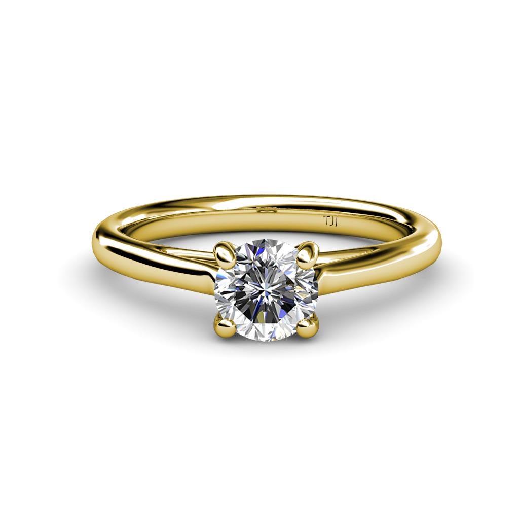 Nitsa 6.50 mm GIA Certified Round Diamond Solitaire Engagement Ring 
