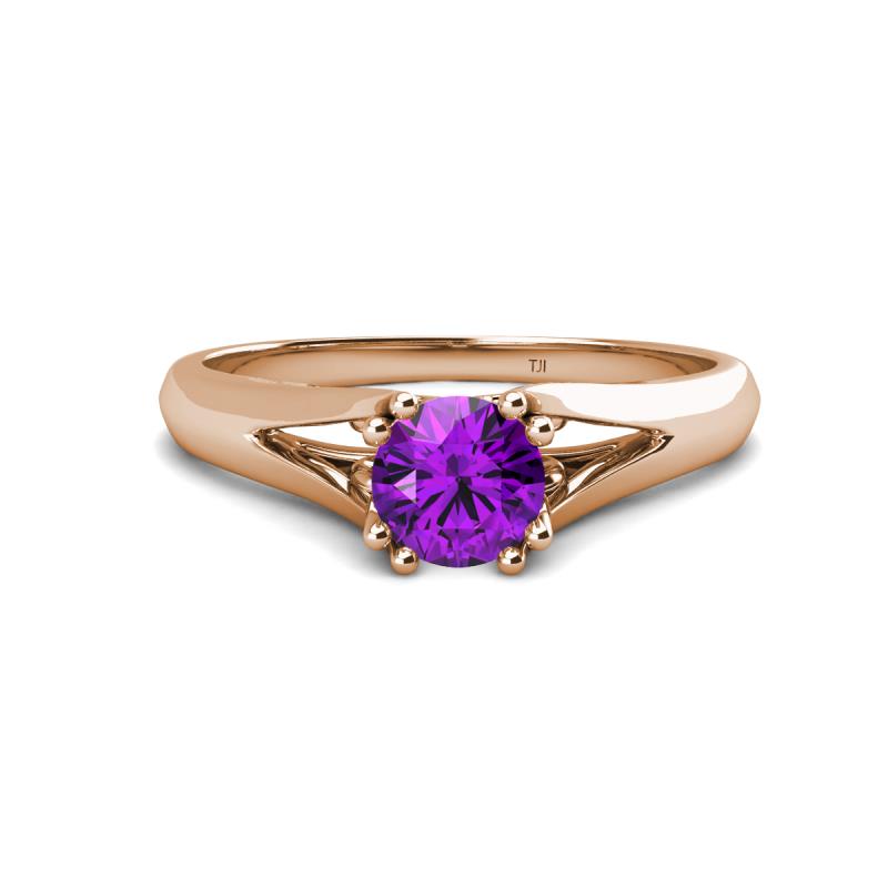 Adira 6.50 mm Round Amethyst Solitaire Engagement Ring 