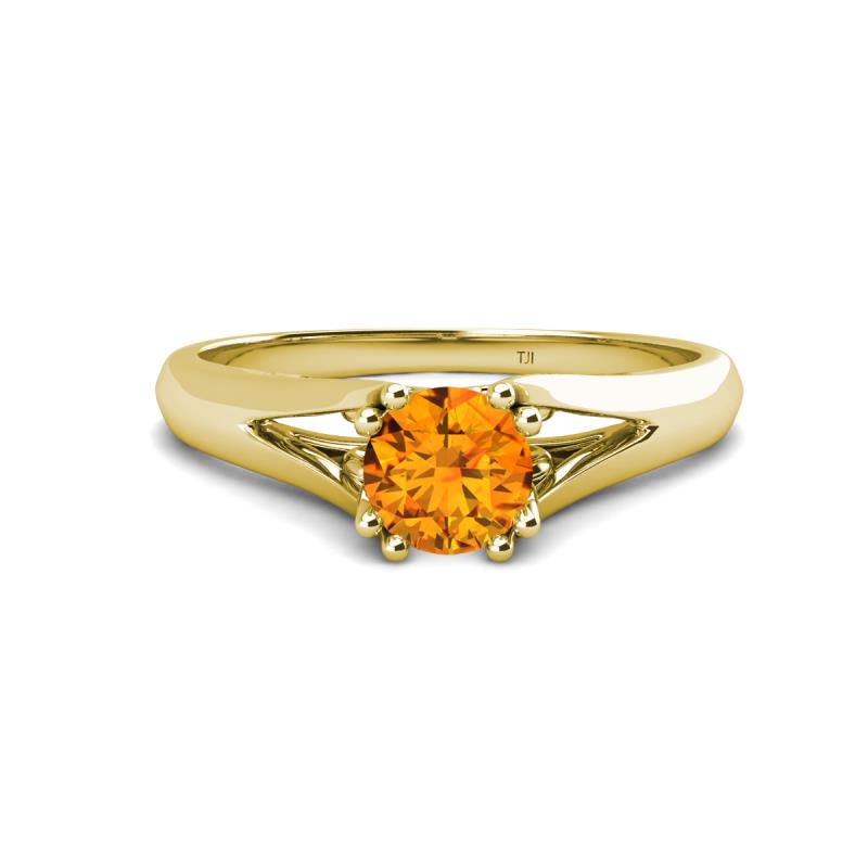 Adira 6.50 mm Round Citrine Solitaire Engagement Ring 