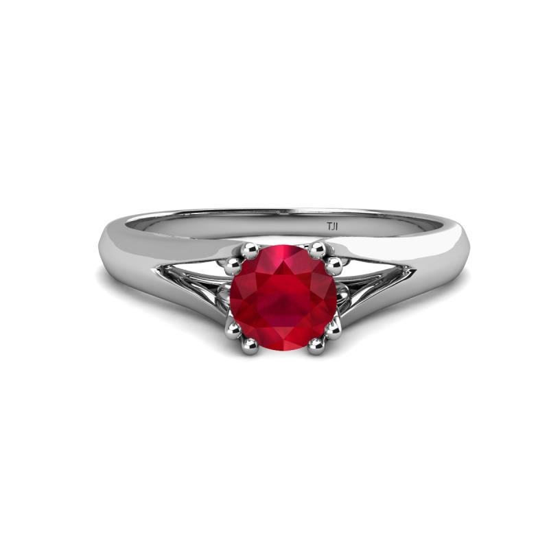 Adira 6.00 mm Round Ruby Solitaire Engagement Ring 