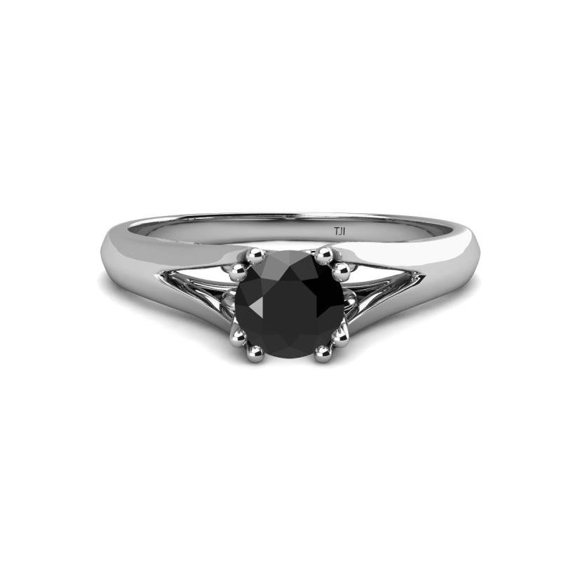 Adira 6.00 mm Round Black Diamond Solitaire Engagement Ring 