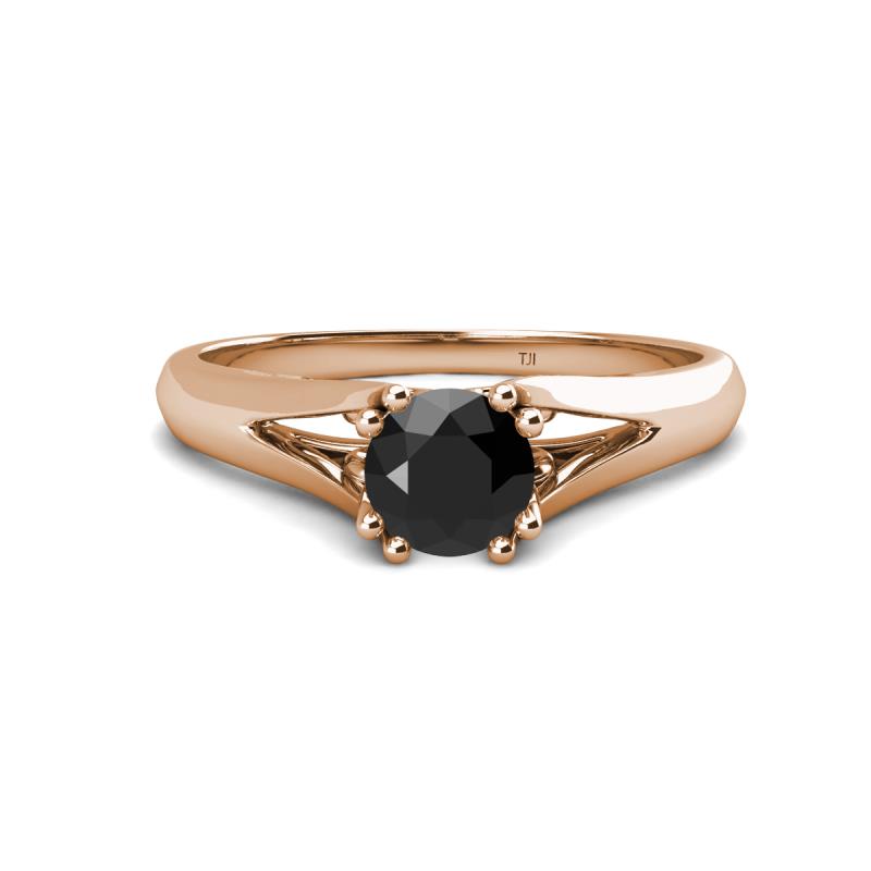 Adira 6.00 mm Round Black Diamond Solitaire Engagement Ring 