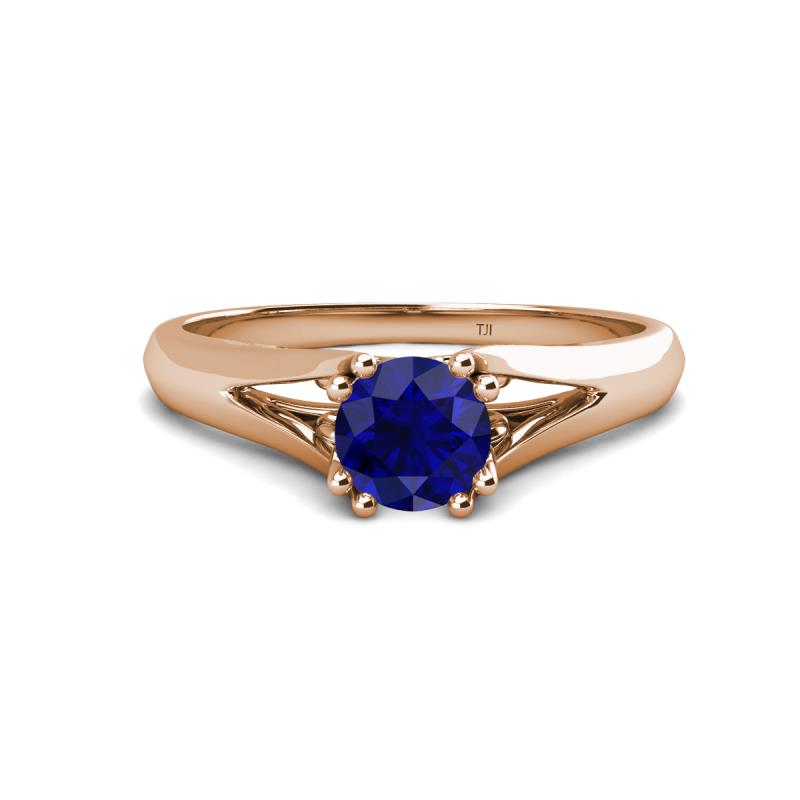 Adira 6.00 mm Round Blue Sapphire Solitaire Engagement Ring 