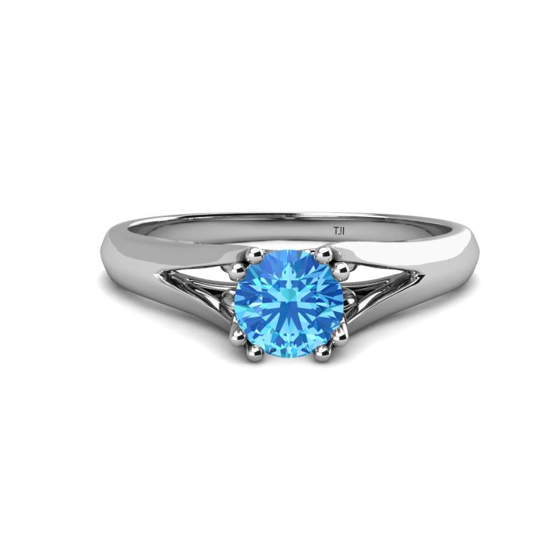 Adira 6.50 mm Round Blue Topaz Solitaire Engagement Ring 