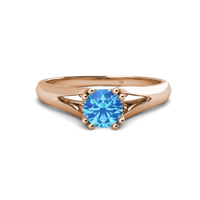 Adira 6.50 mm Round Blue Topaz Solitaire Engagement Ring 