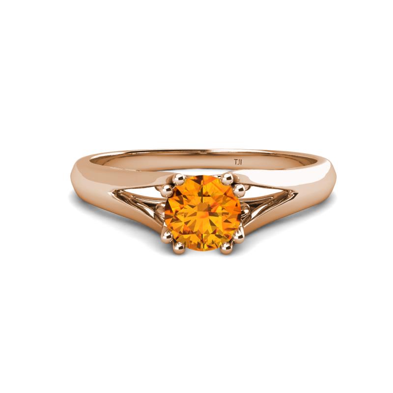 Adira 6.50 mm Round Citrine Solitaire Engagement Ring 