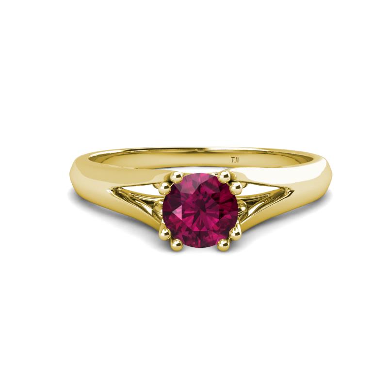 Adira 6.50 mm Round Rhodolite Garnet Solitaire Engagement Ring 