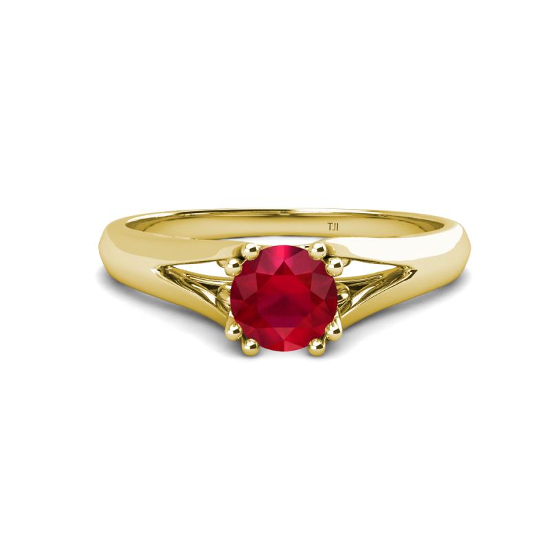 Adira 6.00 mm Round Ruby Solitaire Engagement Ring 