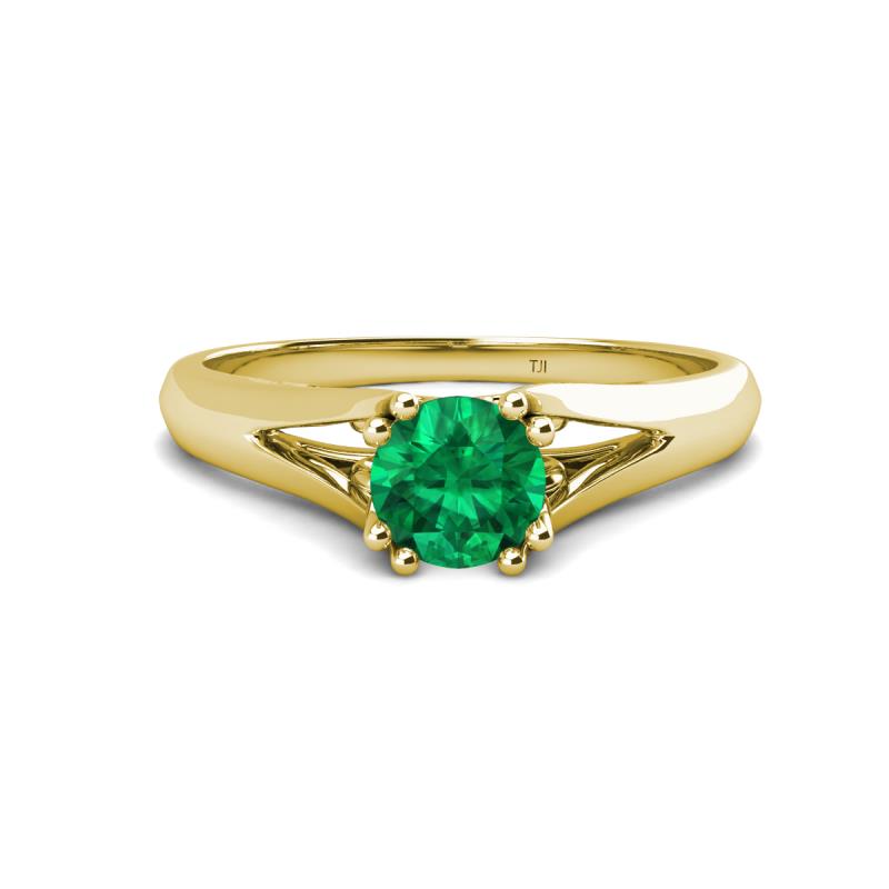 Adira 6.00 mm Round Emerald Solitaire Engagement Ring 