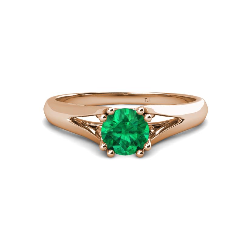 Adira 6.00 mm Round Emerald Solitaire Engagement Ring 