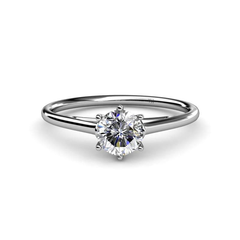 Verena GIA Certified 6.50 mm Round Diamond Solitaire Engagement Ring 