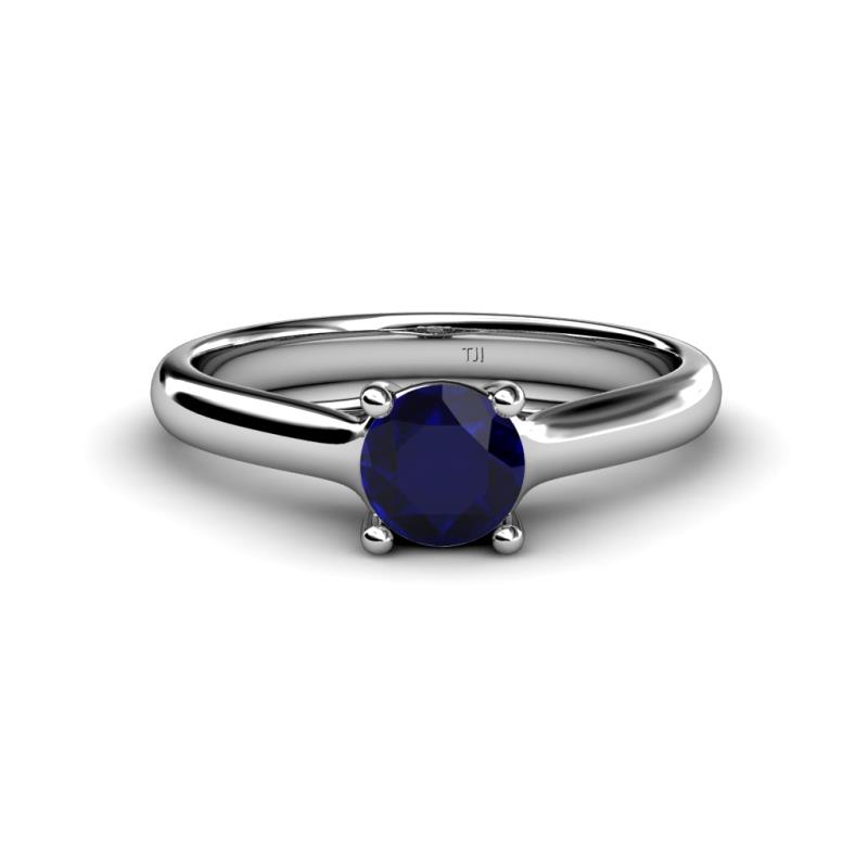Corona Blue Sapphire Solitaire Engagement Ring 