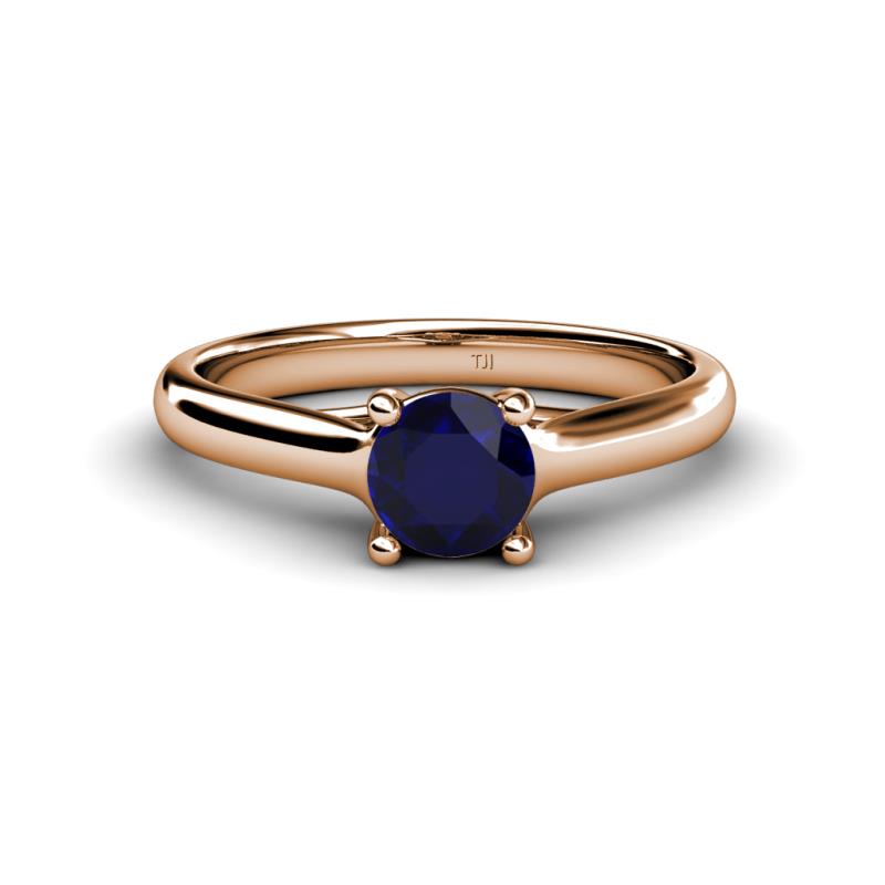 Corona Blue Sapphire Solitaire Engagement Ring 