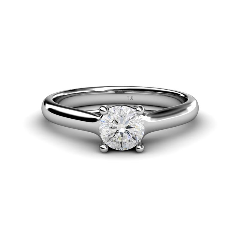 Corona White Sapphire Solitaire Engagement Ring 