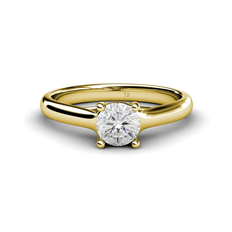 Corona White Sapphire Solitaire Engagement Ring 